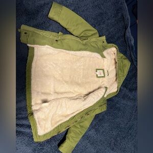 Cat and Jack girls military green fleece lined jacket